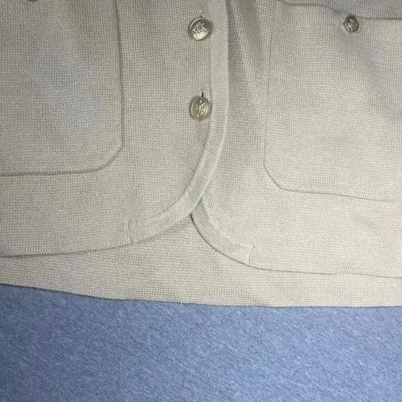 New JCREW Woman’s Size S V-neck Sweater Blazer in Beige BX466 LKH Color - Picture 7 of 8